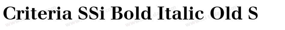 Criteria SSi Bold Italic Old Style Figures字体转换